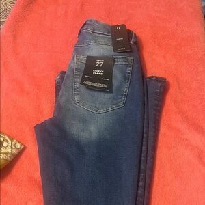 Forever 21 Curvy Flare Jeans - Dark Blue